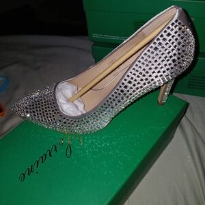 Lauren Lorraine Shimmering Silver Heels
